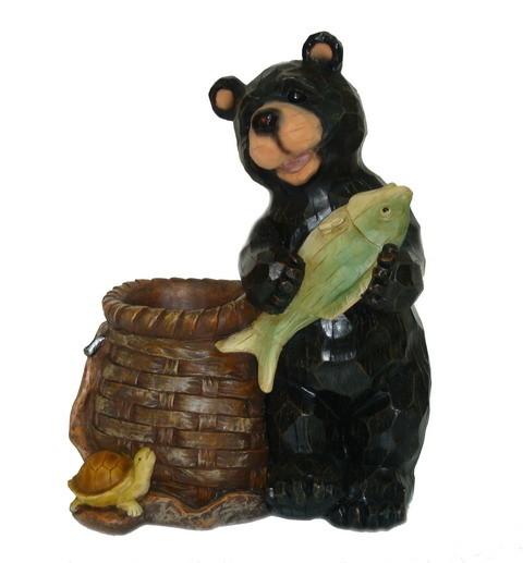 Bear Fish Turtle Cement Garden Planters , Animal Shaped Garden Planters