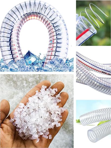 Steel Wire Suction PVC Flexible Tubing High Pressure UV Chemical Resistant Thick Vinyl Hose Tube, 10 FT