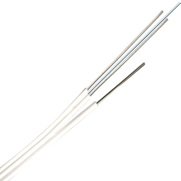 Outdoor White Fiber Cable Assembly With Strength Members And Messenger