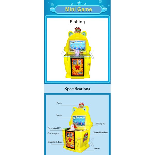 Kids Paradise Mini Fishing Amusement Arcade Machine Coin Operated