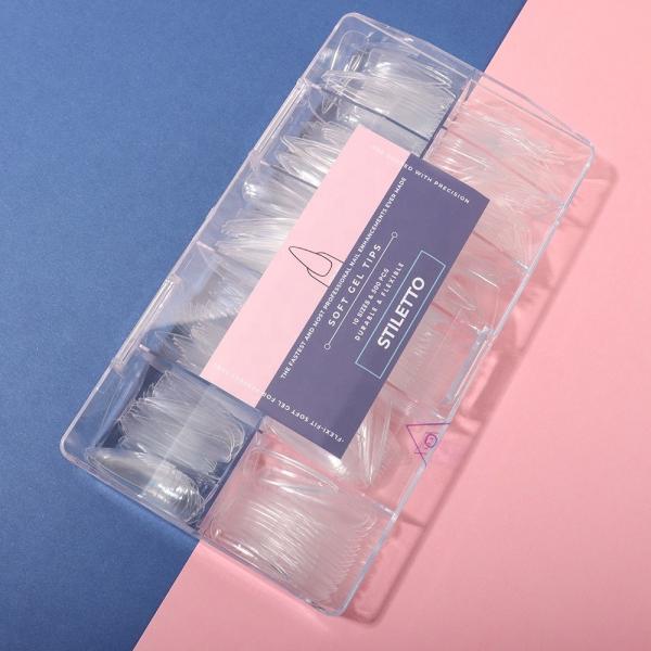500PCS Clear Full Cover French Tips False Nails for Finger Style Salons and 10 Sizes
