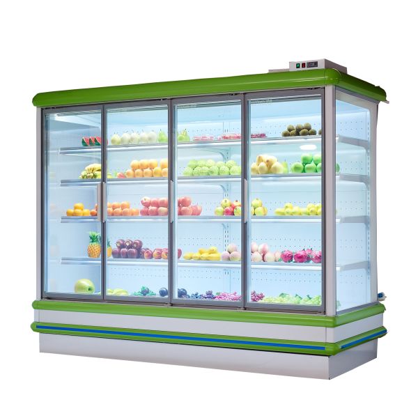 5 Shelf Multideck Open Chiller Vegetable Fruit Glass Door Merchandise Showcase