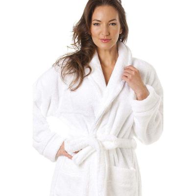 Bata de baño de rizo suave personalizada 100% algodón con patrón liso