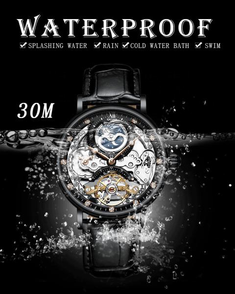 KINYUED Tourbillon  mechanical movement  waterproof wrist watches one year warranty