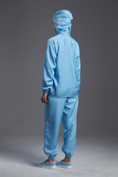 フード付きのクリーン ルームの衣服低い塵の浸透率の2部分