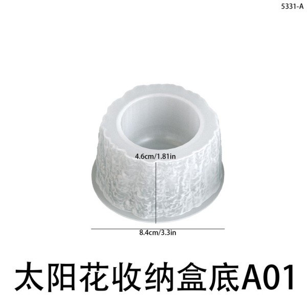 Aromatherapy Gypsum Stump Flower Pot Storage Can Silicone Mold Sunflower Candle Cup Mold