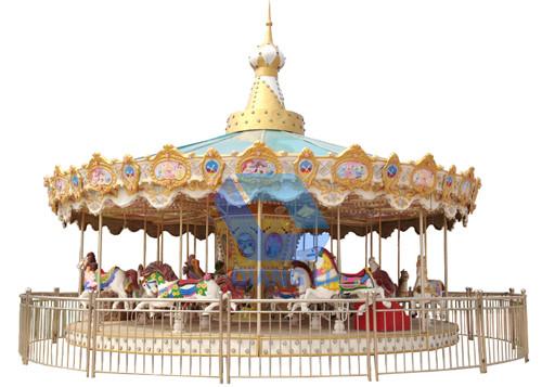 Modern Theme Park Carousel 4.8m Height Kids Outdoor Merry Go Round With Cover