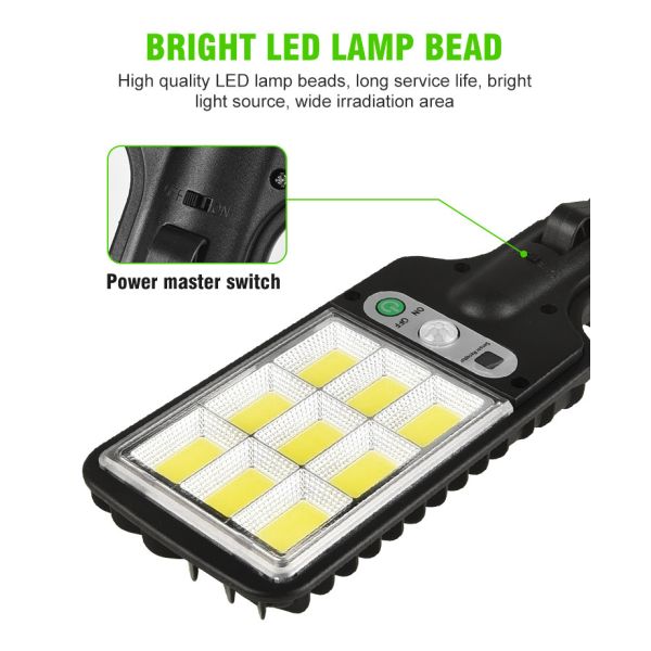 Solar Garden Light High Lumen Sensor Security Wall Street Lamp for Outdoor Lighting