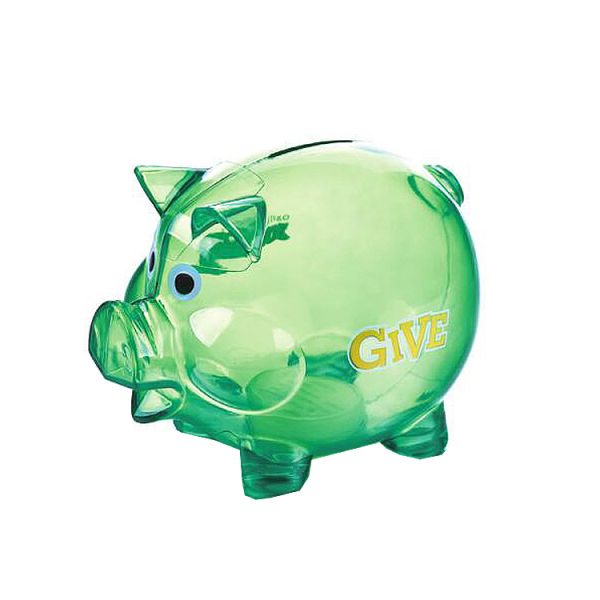 Personalized Transparent Plastic Piggy Bank For Coins Cash Gifts