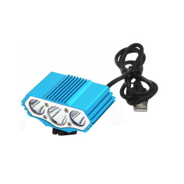 3 CREE Push Bike Headlights Blue Surface , Powerful Road Bike Front Light 