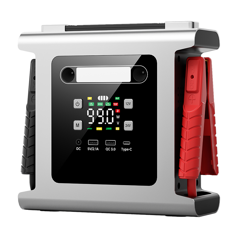 Car Emergency Start Power Supply 12V 24V Jump Starter With Air Compressor Flashlight Car Jump Starter 64000mAh