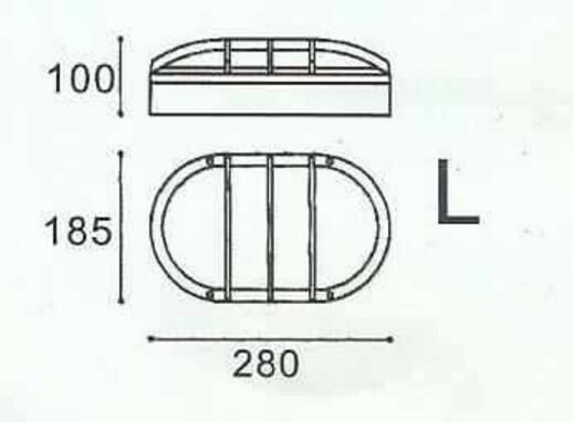 Outside Oval External Bulkhead Lights  Chip Driver 20W Black Housing Half Cover IP65