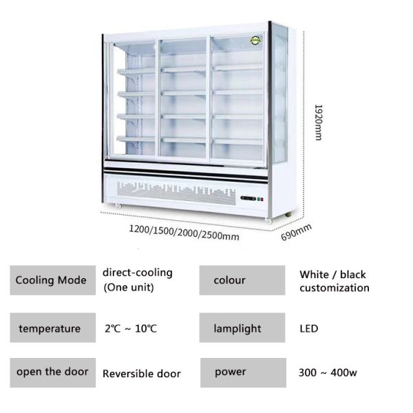Open Vertical Multideck Display Fridge OEM Refrigerated Showcase