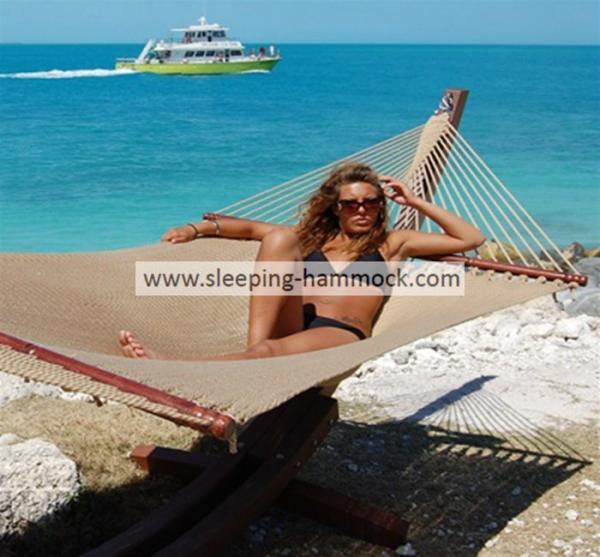 Beach Prime Garden Two Point Tight Weave Caribbean Hammock With Spreader Bars All Weather