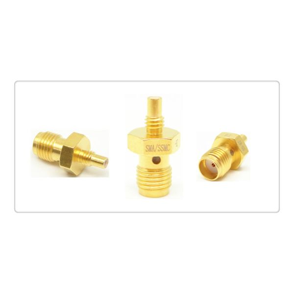 Gold Plated Straight SMA Female to SSMC Male RF Adapter 50Ohm Impedance