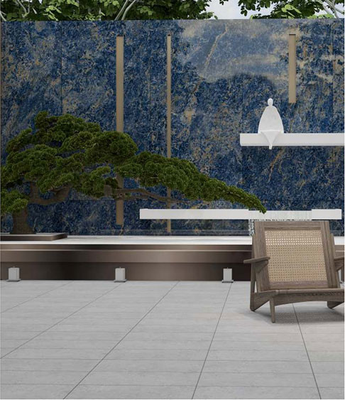 Bleu foncé Carreaux de porcelaine d'extérieur polis et émaillés 600x1200mm