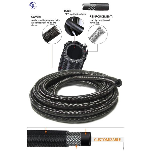 Air Water Oil Fuel Hydraulic Rubber SAE 100 R5 Textile Braided Flexible Hose