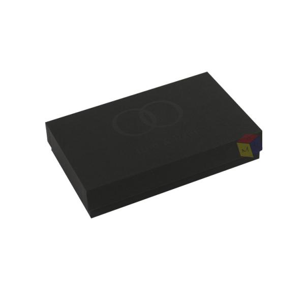 Luxe noir personnalisé Logo brillant 2 pièces papier carton rigide boîte d'emballage cadeau avec couvercles