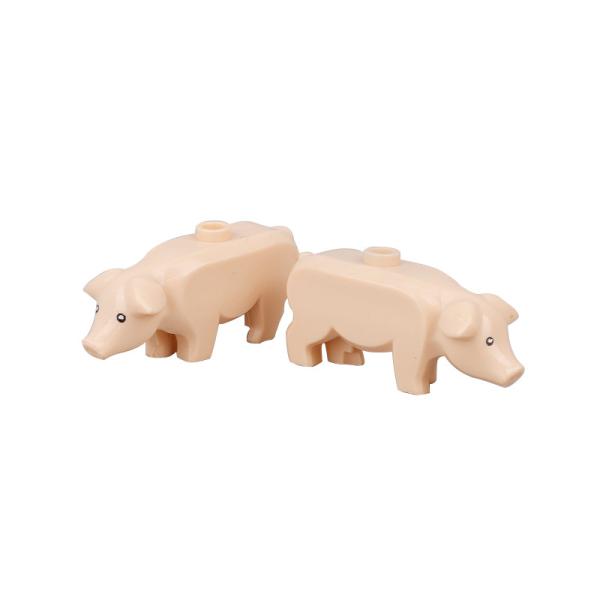 MOC mini figures customized farm cute animal spotted pig farm construction figures building blocks