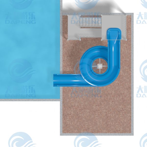 Customized Single Spiral Slide Fiberglass Swimming Pool Game For Amusement Parks Outdoor Water Sports