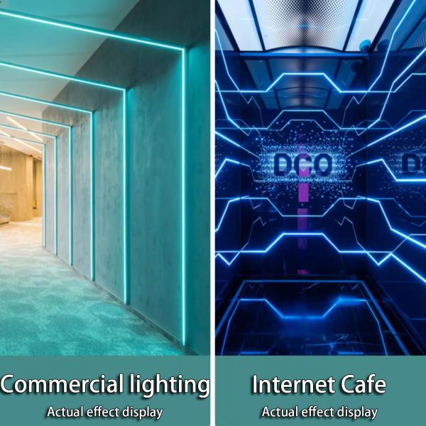 Светодиодный поверхностно-монтируемый линейный свет Алюминиевая канавка Встроенный потолок Линейный свет Скрытый U-образный черный линейный свет