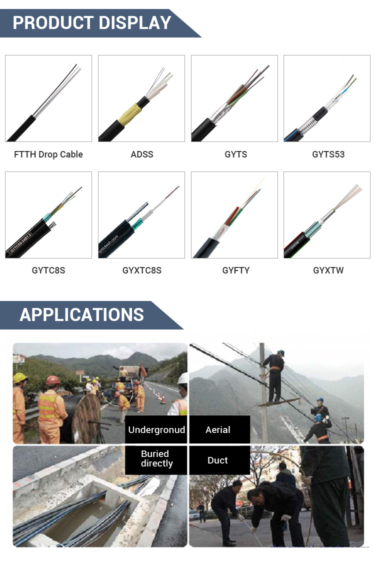 G6555 Outdoor Fiber Optic Cable OPGW Fiber Cable 12 Core 24 Core