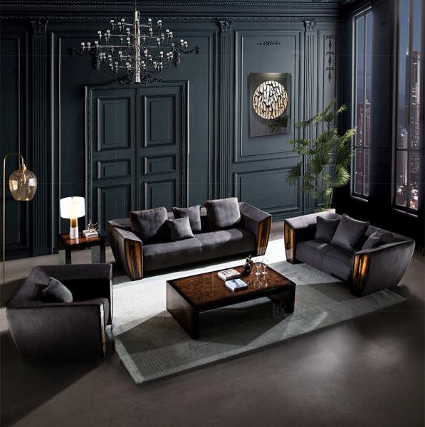 Matted 0.75m Comfy Modular Sectional Couch , Surrey Classic Chesterfield Velvet Sectional Sofa