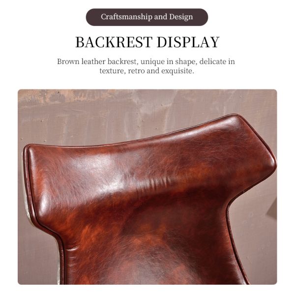 Nidea #8870 Retro Industrial Loft Style Adjustable Height Egg Office Chair with Metal Legs for Home Office and Living Room