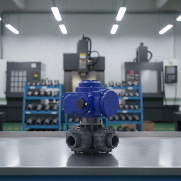 3-Way Electric PVC Ball Valve, L-Port/T-Port Motorized Plastic Valve for Water Treatment