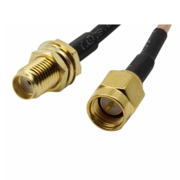 Homem de SMA ao adaptador fêmea de SMA 50 ohms com cabo da trança de RG316 Jumper Coaxial RF