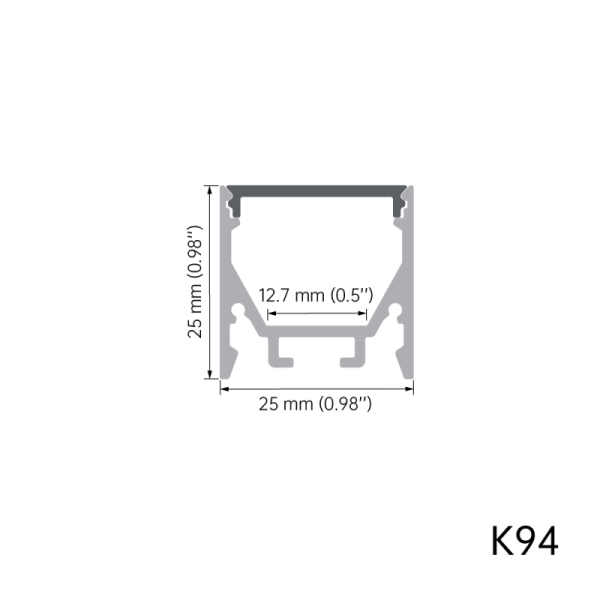 K94 High Heat Dissipation Corrosion-Resistant Suspended LED Aluminium Profile with 6063 T5 Aluminum Alloy