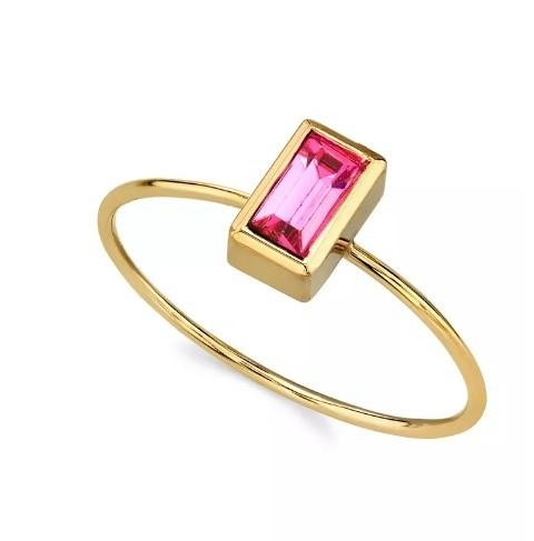 14K Gold Dipped Cubic Zirconia Crystal Ring OEM Rhinestone Ring