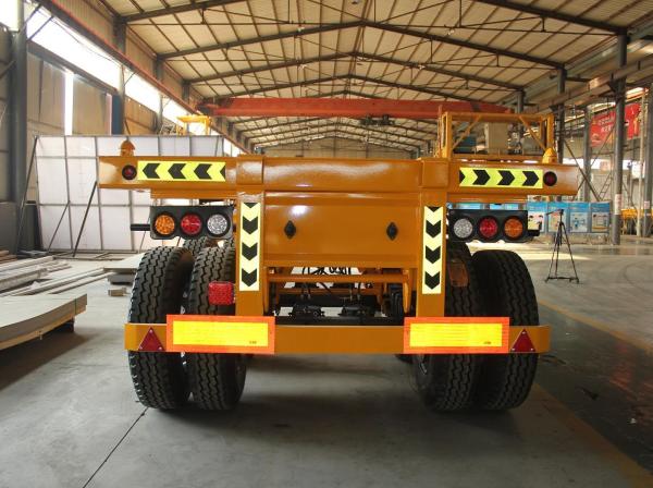 Reboque de esqueleto de três eixos com suspensão com molas de folhas/suspensão a ar para transporte de contentores