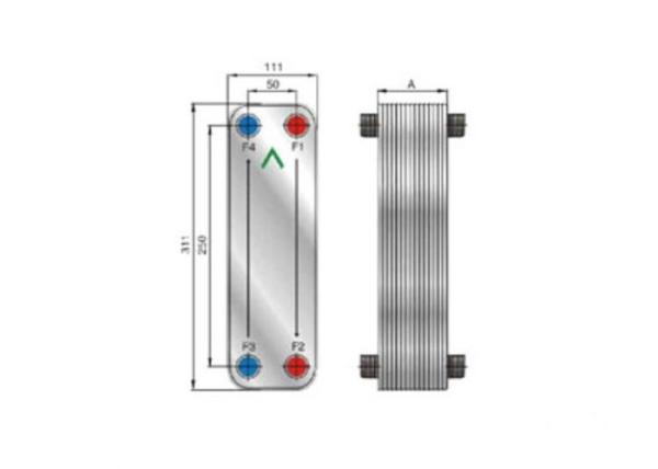 SS304 Stainless Steel Plate Heat Exchanger Brazed ZLC026 0.026㎡ 3.0 / 4.5 Mpa