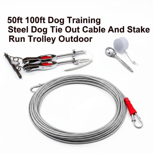 High Carbon Steel Dog Tie Out Cable with 7x7 Construction and PVC Coated for Outdoor Dog Trolley System
