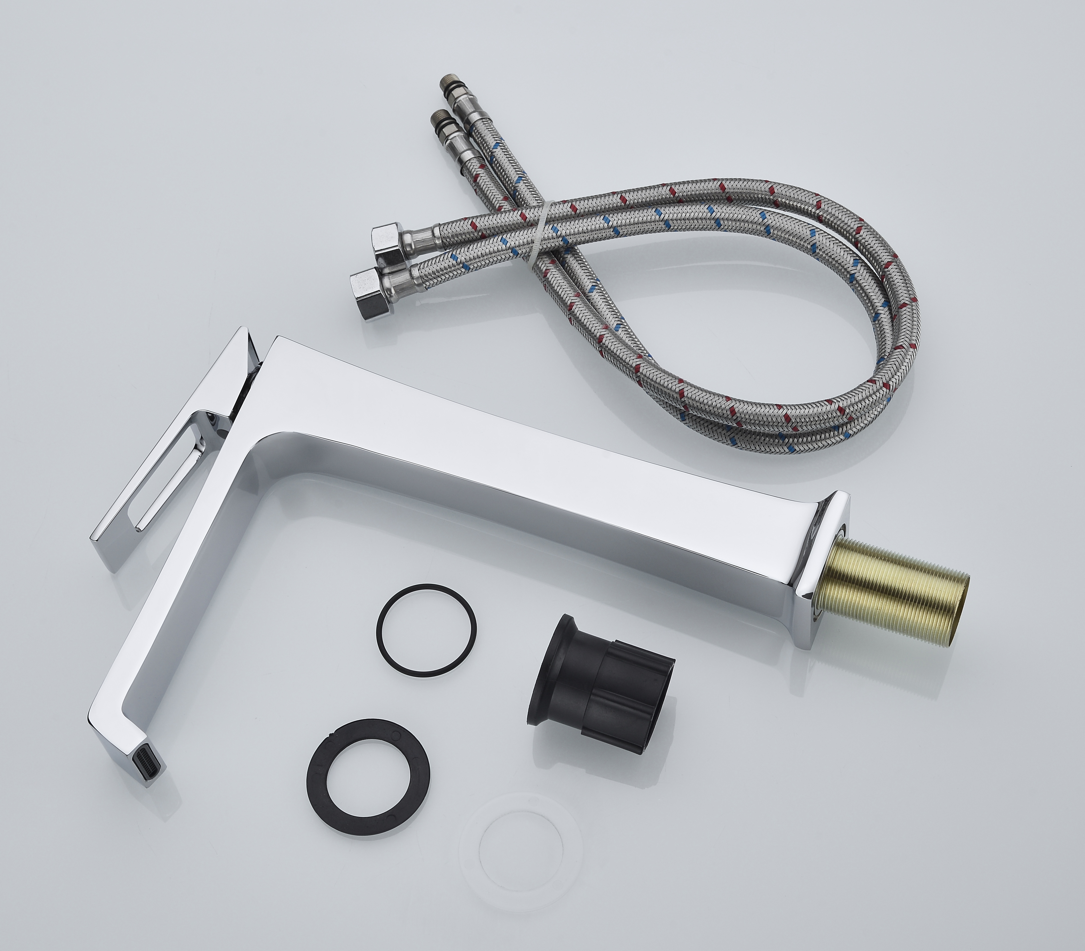 Faucets таза Ванная комната водопада, Chrome покрытый кран таза мытья горячий и холодный