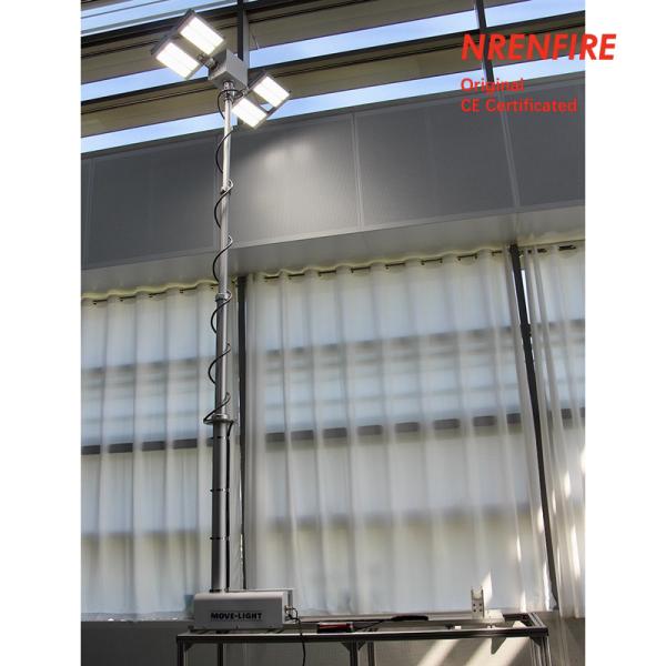 3.8m vehicle roof mount pneumatic telescopic mast light tower for fire tenders/ remote control/ robot mast light