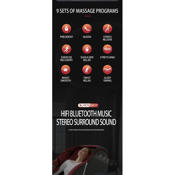 Full Zero Gravity Heated Massage Chair Recliner 8D CB PU ABS