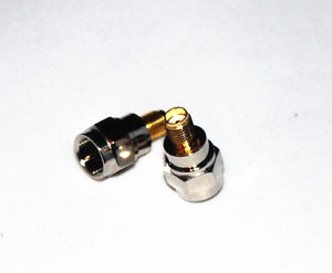 Brass RF Antenna Connector Straight F Male To SMA Female Adapter