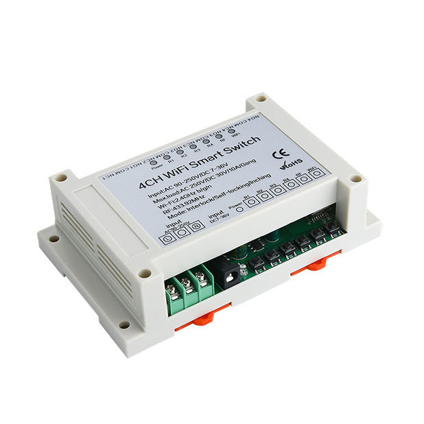 4 Way Mobile Phone WiFi RF Relay Smart Switch With Amazon Alexa Google Home Voice Remote Control