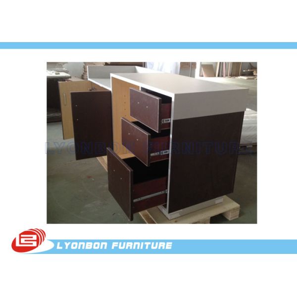 Прокатанный MDF счетчик наличных денег с ящиками, общий счетчик магазина стола розницы типа