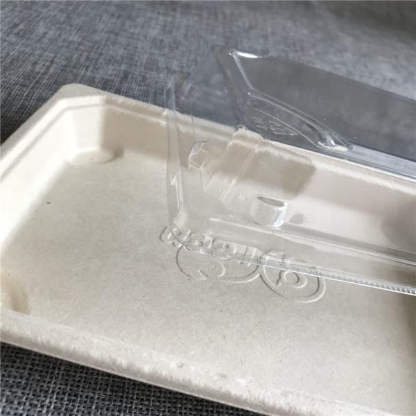 Boîte d'emballage à pain en bagasse pour aliments jetables avec couvercle en PET