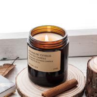 Tampas herméticas do ODM da etiqueta feita sob encomenda 250ml Amber Transparent Glass Jars Candle inodoras