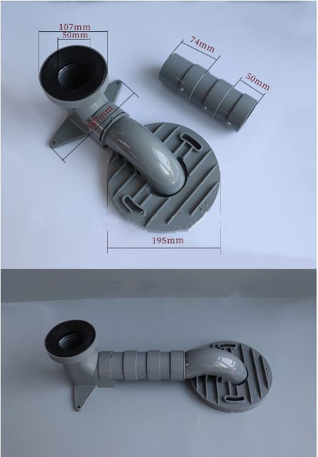 Modern Design Bathroom PVC Toilet Relocation Kit - Simple Installation Of Garbage Drainage Pipe - Ultra-Thick Reinforced To Prevent Leakage