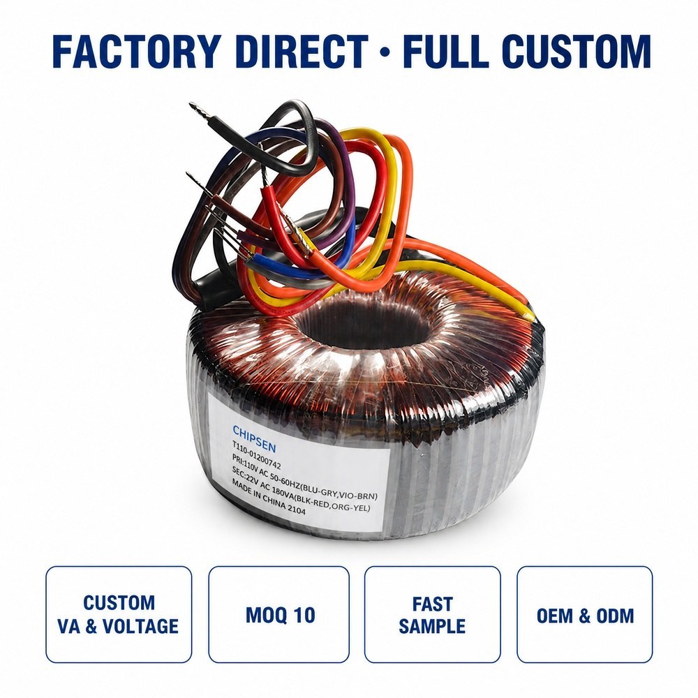 T110 180VA Custom Toroidal Transformer for Industrial Solar Inverter System