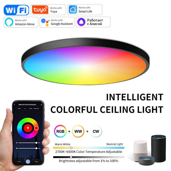 Wholesale factory RGB CW WW LED APP Ctrl Dream Color Stepless Dimmable LED Ceiling Lights For Living Room