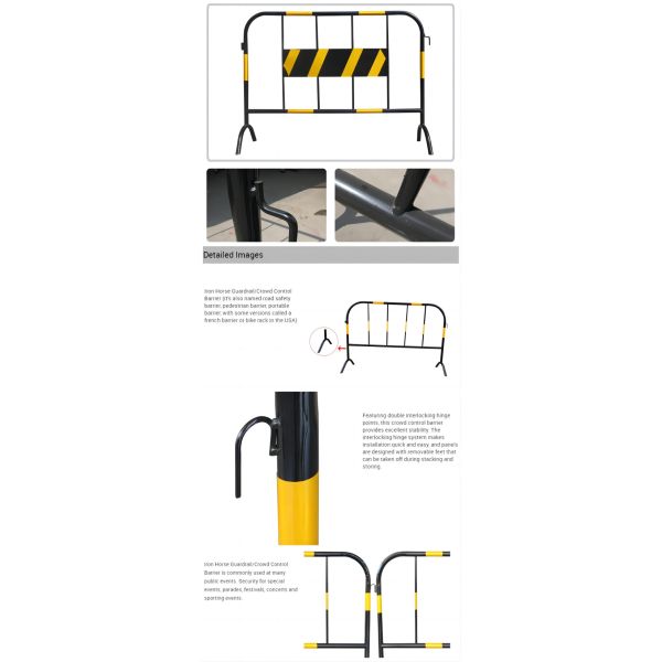 аксессуары обеспечения безопасности на дорогах Cades барьера дороги движения металла 100cm желтые черные с крюком