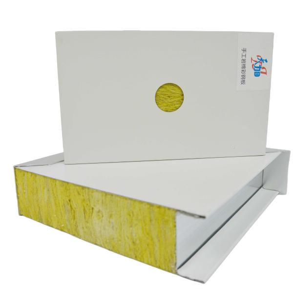 75mm Insulation Wall Roofing Hollow MGO / Rock Wool / Sandwich Panel For Cleanroom