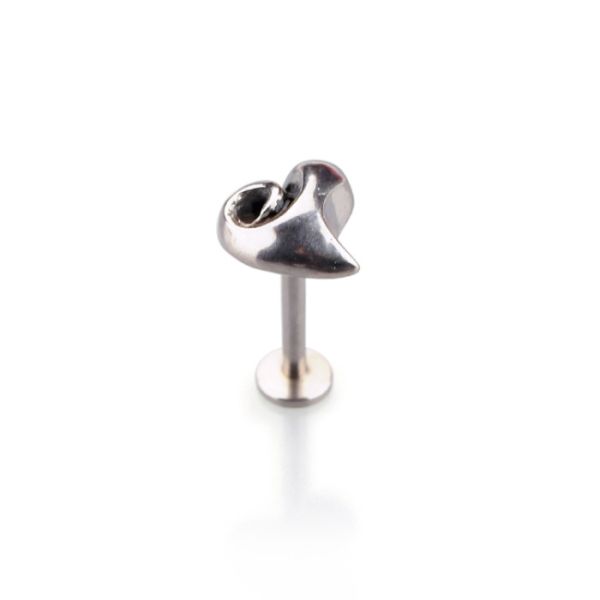 Heart shaped stainless steel internal thread lip ring on hot sale