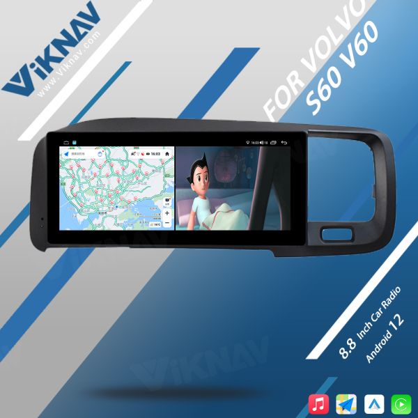 FM FA S60 V60 Volvo Bluetooth Radio 2011-2017 Мультимедийный авторадио HD экран